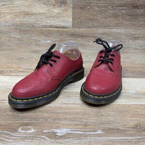 Dr. Martens Burgundy Pebbled Leather Oxford Shoes Women's Size 8